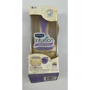 Schick Intuition Pure Nourishment Razor Handle + 2 Cartridges Coconut Milk New